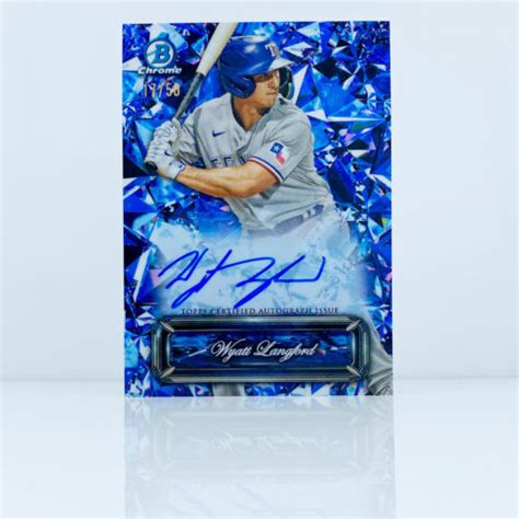 Wyatt Langford 2024 Bowman Sapphire Sapphire Selections Auto Rangers