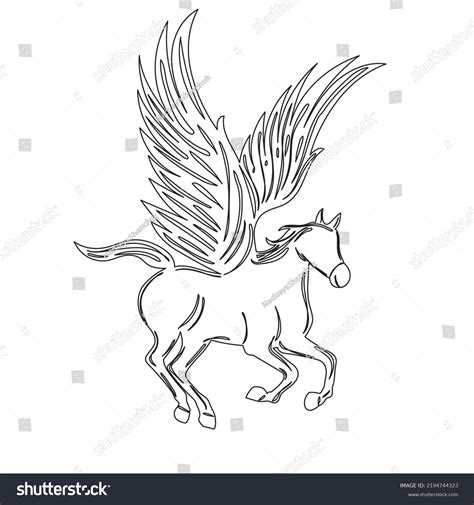 Pegasus Wings Sketch Vector Isolated Stock Vector (Royalty Free ...