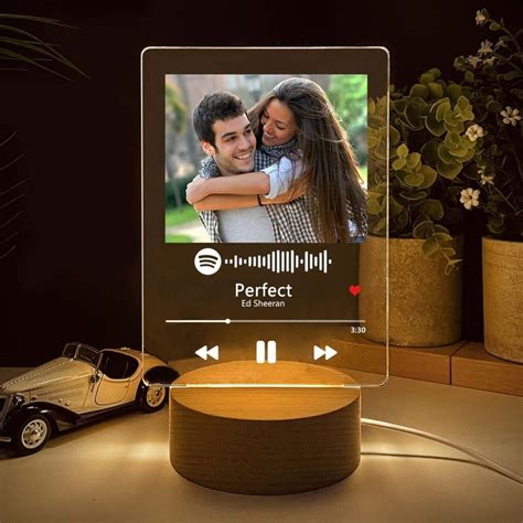 Custom Spotify Glass Art Album Cover Song Plaque Personalized Led Night