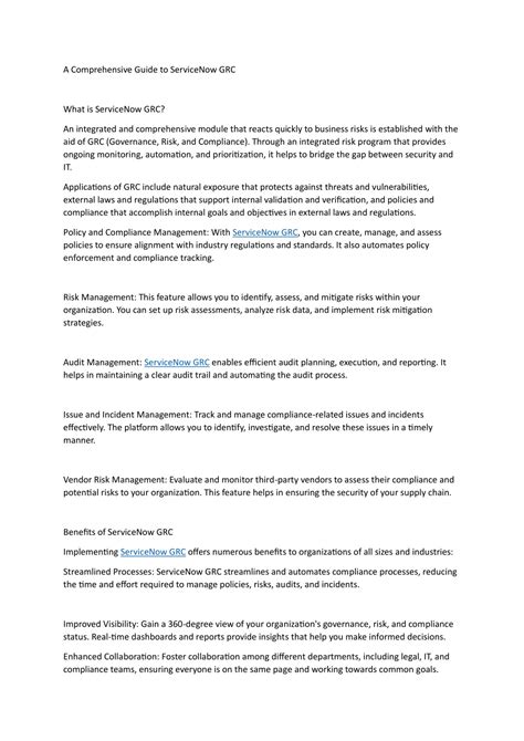 PPT A Comprehensive Guide To ServiceNow GRC PowerPoint Presentation