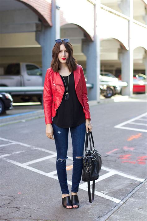 What To Wear With A Red Leather Jacket Jackets Fashion Leather Jacket