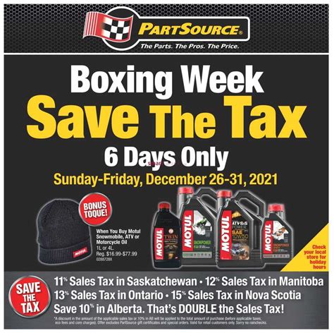 Partsource Boxing Week Flyer December To