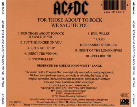 Swingville Acdc For Those About To Rock We Salute You 1981