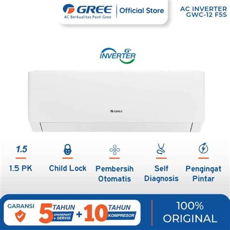 Promo Ac Gree Pk Inverter Gwc F S With Automatic Smart Cleaning