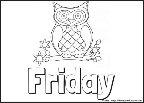 Preschool Days Of The Week Coloring Page Coloring Pages