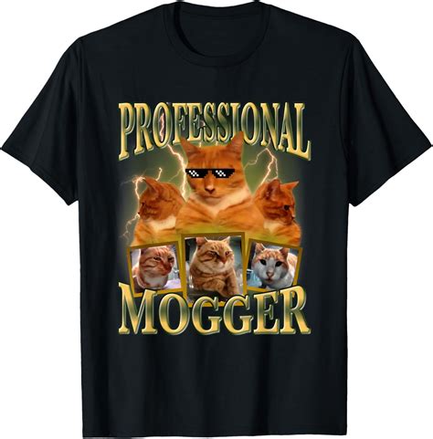 Funny Professional Mogger Cat Meme Mewing Looksmaxxing Cat T Shirt