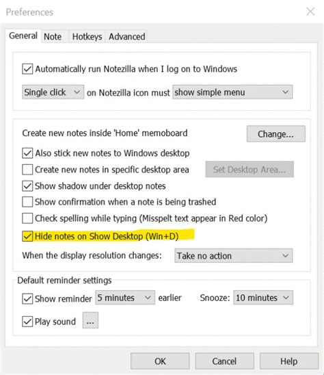 Hide Sticky Note On Show Desktop Using Notezilla Conceptworld Support