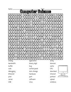 Computer Science Word Search By Learning Is Lots Of Fun TPT