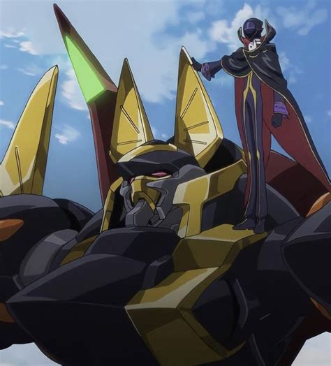 an anime character standing on top of a giant robot