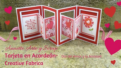 Tarjeta en Acordeón Dia del amor y la Amistad YouTube