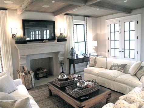 Flatscreen TV over Fireplace - Transitional - living room - Jane Green