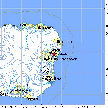 Kapaa, Hawaii (HI) ~ population data, races, housing & economy