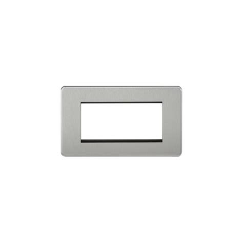 Knightsbridge Screwless G Modular Faceplate Brushed Chrome Sf Gbc Uk