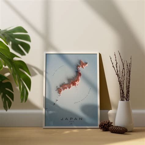 Japan Shaded Relief Map Poster On Behance