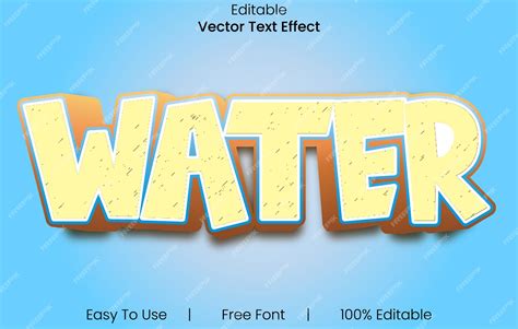 Premium Vector Water Text In Orange And Blue Color Editable Text