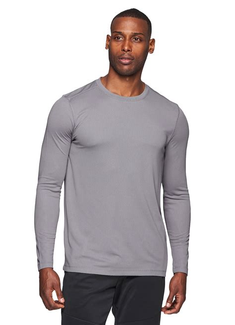 Rbx Active Mens Long Sleeve Textured Crewneck Quick Dry Performance