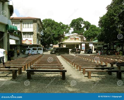 Row of Bench Seats, National Shrine of Divine Mercy in Marilao, Bulacan ...