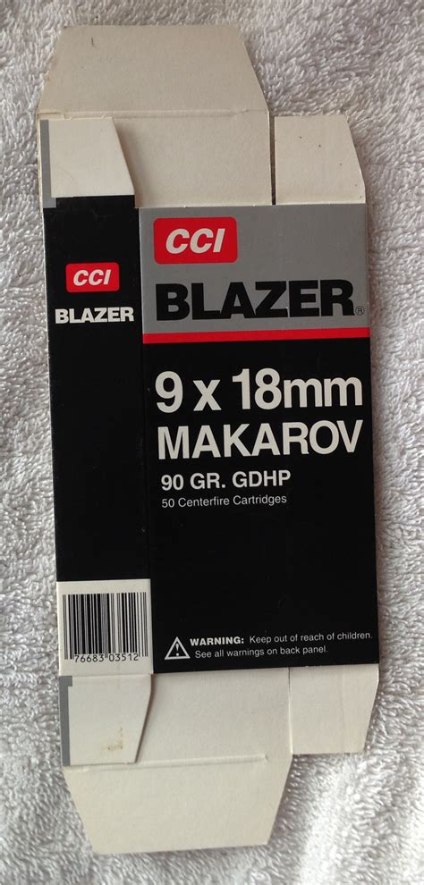 Cci Ammunition New Flat Box Never Opened Empty Cci Blazer 8 X 18mm Makarov 90 Gr Gdhp 50