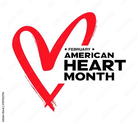 February heart month, American heart month, theme, logo, poster, banner ...