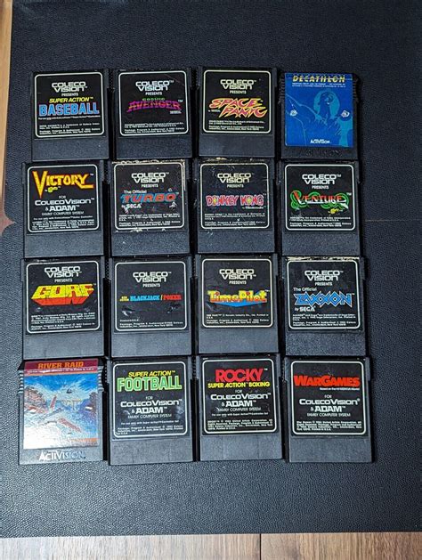 Lot Of 16 Colecovision Games River Raid Decathlon War Games Rocky