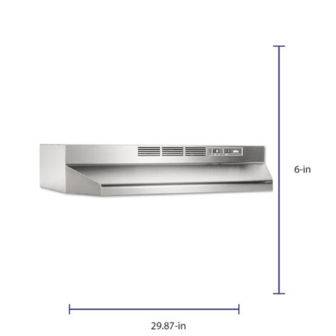 Broan 30 In Ductless 50 Cfm Stainless Steel Under Cabinet Range Hood With Charcoal Filter 413004