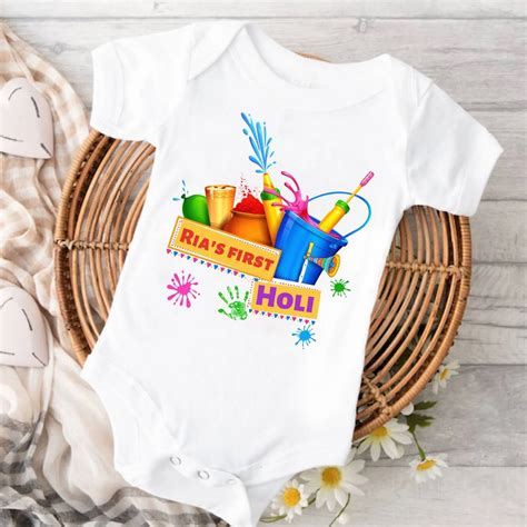 Holi Festival For Kids T shirt | Free Customized Baby Clothes