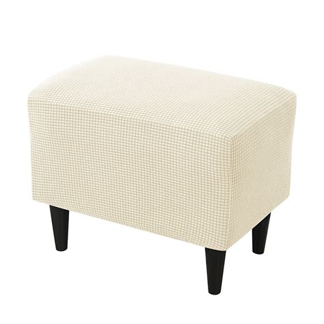 Stretch Ottoman Cover Slipcover Rectangle Jacquard Fabric Sofa