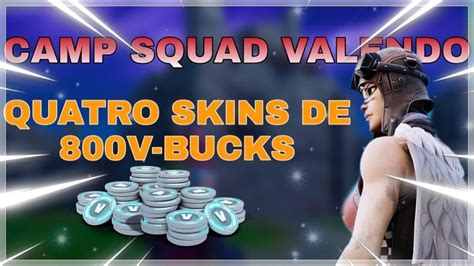 FORTNITE AO VIVO SALA PERSONALIZADA CAMP SQUAD VALENDO 4 SKINS DE