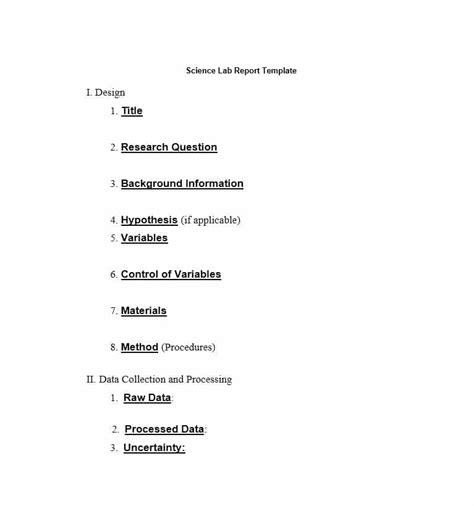 Science Lab Report Template Mt Home Arts