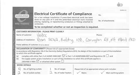 Electrical Certificate Of Compliance Prntbl Concejomunicipaldechinu