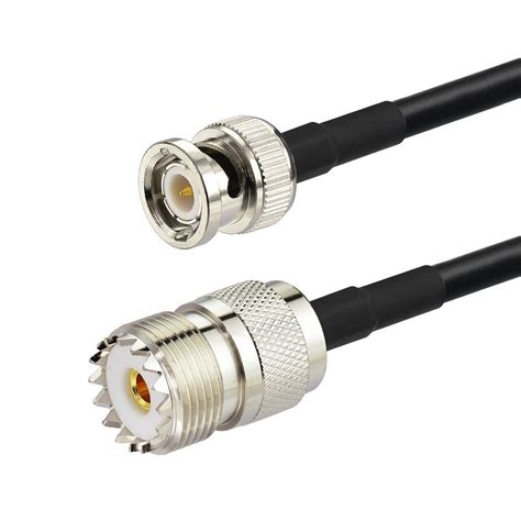 Eightwood UHF Female SO239 To BNC Male Adapter Antenna Extension Cable