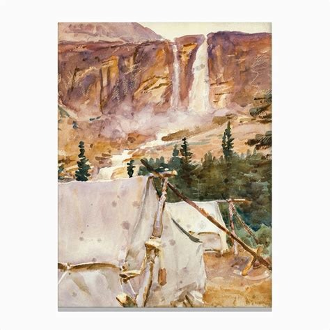 Camp And Waterfall 1916 John Singer Sargent Canvas Print By Fy