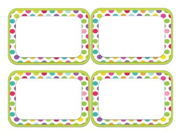 Polka Dot Label Templates By Megan Dean TPT