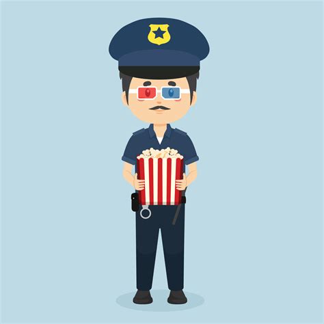 Police Watching Movie in Cinema 19485989 Vector Art at Vecteezy