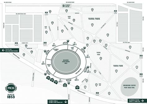 Melbourne Cricket Ground Seating Map with Rows, Parking Map, Ticket ...