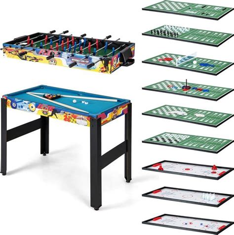 GOPLUS Table Babyfoot 12 En 1 Table De Jeux Avec Baby Foot Billard