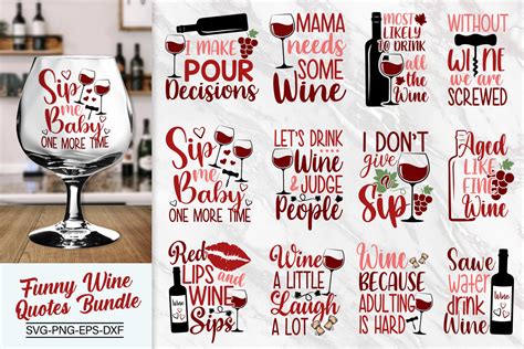 Funny Wine Quotes Bundle Svg Graphic By All About Svg Creative Fabrica