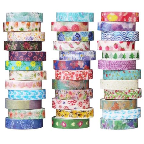 36 Rolls Mini Washi Tape Set Paper Masking Tape Fruit Flower Decorative