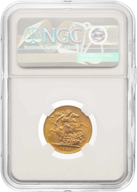 1959 Gold Sovereign Elizabeth Ii Ngc Graded Ms65 Chards