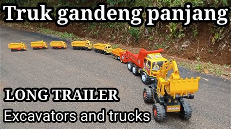 Excavator Truck Long Trailer Truk Gandeng Truk Dump Excavator