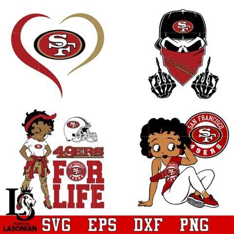 San Francisco 49ers Bundles Betty Boop Heart For Life Skull Svg Dxf