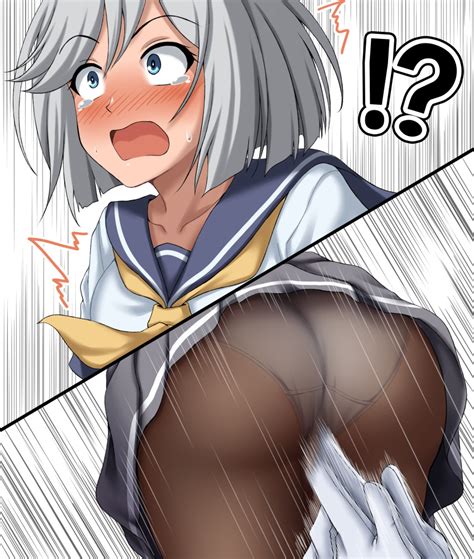 Rule 34 Ass Blue Eyes Blush Hamakaze Kantai Collection Kancho