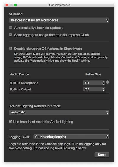 Preferences QLab 4 Documentation