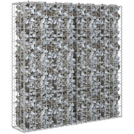 Mur à gabion avec couvercles Acier galvanisé 80x20x100 cm mur en