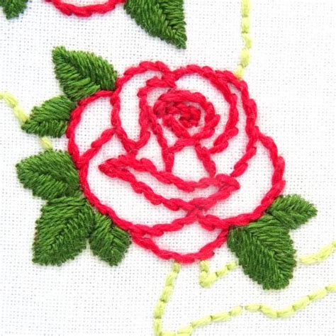 New York Flower Hand Embroidery Pattern {Rose} - Wandering Threads Embroidery