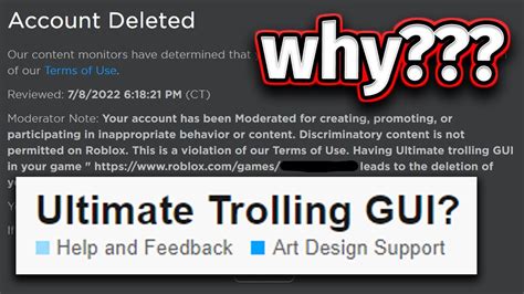 Roblox Banned People For This Trolling GUI YouTube