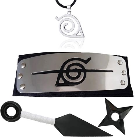 Kit Bandana Naruto Aldeia Da Folha Renegado Kunai Shuriken E Colar