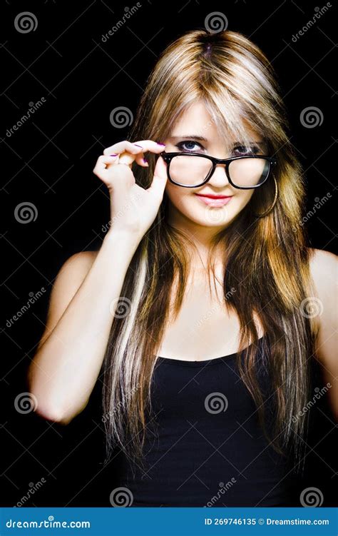 Beautiful Smiling Business Woman Wearing Glasses Stock Image Image Of