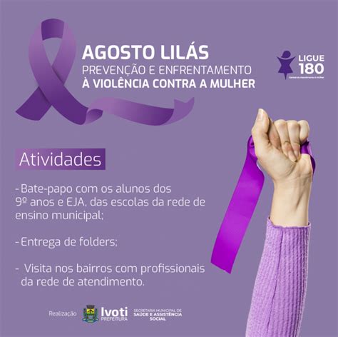 Agosto Lilás prefeitura divulga as ações da campanha de conscientizaç