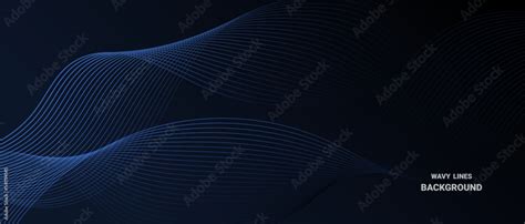 Blue abstract background with wavy lines. Stock Vector | Adobe Stock